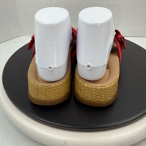 Clarks Reileigh May Sandals Womens Size 8M Red Nubuck Slide Slip On Shoes NEW - Picture 6 of 10